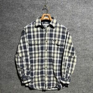Carhartt Flannel Shirt Mens Size M Blue Plaid Long Sleeve Original‎ Fit Heavy